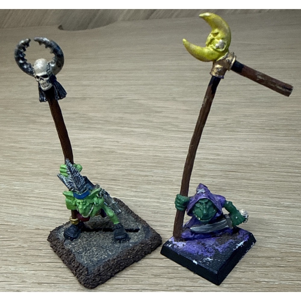 Log Of 2 Goblin Painted Metal Warhammer Games Workshop Miniatures